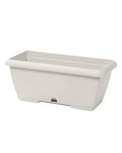Plastic flower planter, white, 55x25x21 cm (H)