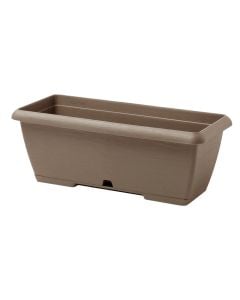 Plastic flower planter, dark beige, 55x25x21 cm (height)