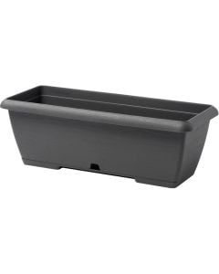 Plastic flower planter, grey, 65x25x21 cm (H)