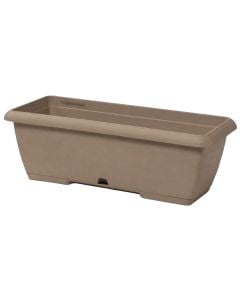 Plastic flower planter, dark beige, 65x25x21 cm (height)