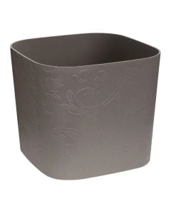 Plastic flower pot, dark beige, 29x29x24.7 cm (H)