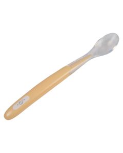 Baby spoon, silicone, yellow, 4+ months, 1 piece