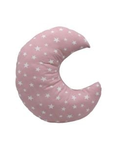 Moon shaped pillow, 100% cotton, with filter filling, rose
