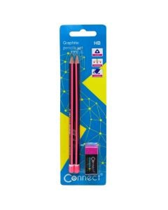 Set of rubber pencils, 2 pieces, 1 pack
