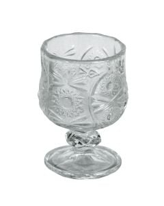 Gotë rakie me fron, set 6 copë, Dia.4.5x7 cm, (ngjyrë transparente), qelq