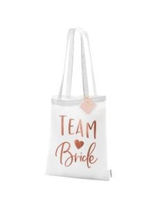 Canteen for barchelette party, Team Bride, 39x42 cm, white