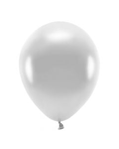 Eco balloons, latex, 26 cm, silver, 100 pieces