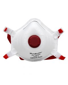 FFP3 mask, with valve, white-red