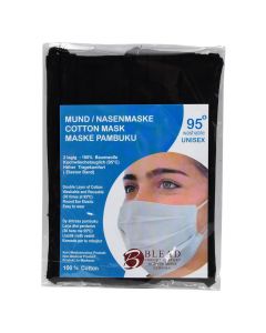 Face mask, 100% cotton, black and white,  with logo CC, 2 piece