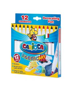 Bojëra për pëlhura, për fëmijë, Fabric Art, Carioca, plastikë, 19x18x1.5 cm, blu dhe e verdhë, 12 copë
