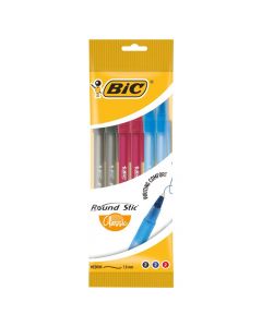 Pens, round stick, BIC, 6 pieces