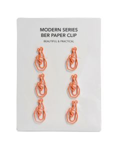 Paper clips, orange, 6 pieces