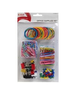 Stationery accessories set, Eagle, metal and plastic, 24.5x14.5x2.5 cm, miscellaneous, 205 pieces