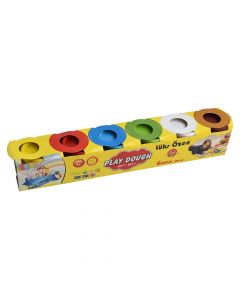 Plastelinë, Play Dough, plastelinë dhe plastikë, 30x5.5x5 cm, e verdhë dhe e kuqe, 6 copë