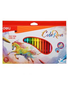 Markera me ngjyra për fëmijë, ColoRun, Deli, plastikë, 17.8x26.6x1.2 cm, portokalli dhe blu, 24 copë