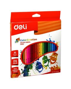Colored pencils for children, Colored Emotion, Deli, wood, 22.1x18.9x1 cm, miscellaneous, 24 pieces