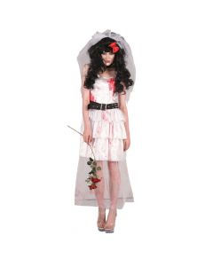 Kostum Halloween për femra,"Zombie bride", S, bardhë