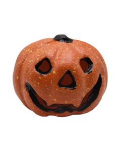 Halloween pumpkin, with light, plastic, 17 cm