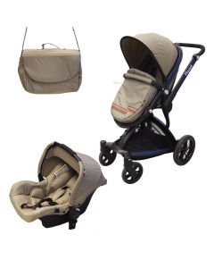 Baby stroller set, Planet, Sogni D'Oro, aluminum, plastic and polyester, 120x99x62 cm, beige, 3 pieces