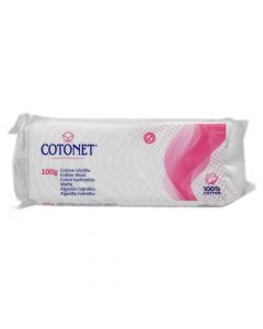 Makeup remover pads, Cotonet, cotton, 100 g, white and pink, 1000 pieces