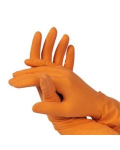 Orchidea cleaning gloves, Perfetto, natural latex, M, orange, 1 pair