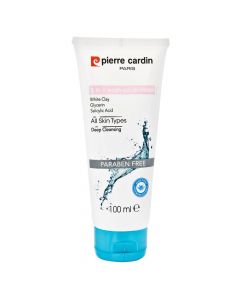 3 in 1 face cleansing mask, Pierre Cardin, plastic, 100 ml, white and blue, 1 piece