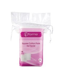 Makeup remover pads, Flormar, cotton, 14x7x7 cm, white, 50 pieces