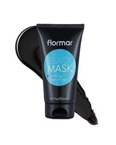 Black face mask, Flormar, plastic, 150 ml, black, 1 piece
