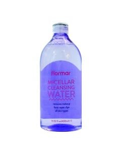 Facial cleansing micellar water, Flormar, plastic, 400 ml, purple and transparent, 1 piece