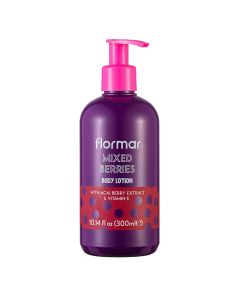 Mixed Berries body cream, Flormar, plastic, 300 ml, purple and red, 1 piece