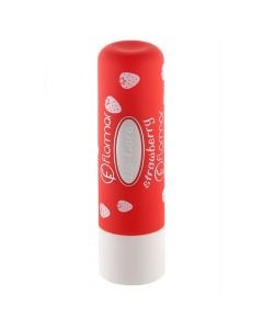 Lip balm with strawberry, Flormar, plastic, 4.5 ml, red, 1 piece