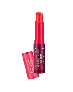 Lip balm with strawberry, Flormar, plastic, 3 ml, red, 1 piece
