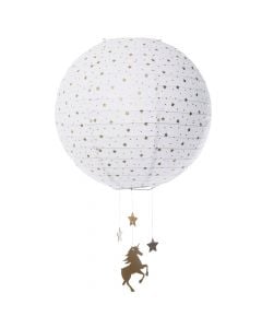 Dekorues për dhomë fëmijësh, në formë topi,me unicorn  letër, 33x34.5 cm