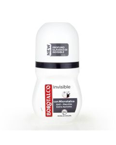 Roll-on antiperspirant, Invisible, Borotalco, plastic, 50 ml, white and black, 1 piece