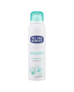 Antiperspirant spray, Dry, Neutro Roberts, plastic and metal, 150 ml, white and blue, 1 piece