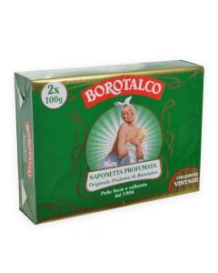 Moisturizing solid soap, Borotalco, paper, 2x100 g, green, 2 pieces