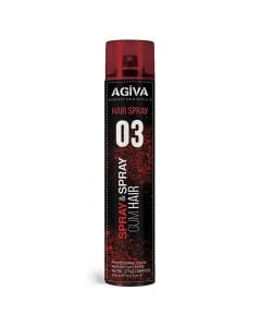 Hair spray Gum Hair, Agiva, plastic and metal, 400 ml, red, 1 piece
