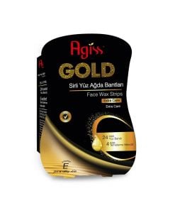 Wax strips for face depilation, Agiss, plastic, 11x7x3 cm, gold, 28 pieces