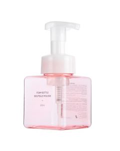 Transparent spray bottle for soaps and creams, Miniso, PET and PP, transparent/pink, 250 ml, 1 piece