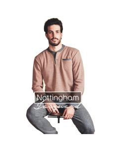 Pajamas for men, NTG, Nottingham, polyester and cotton, S/3, pink and gray, 1 pair