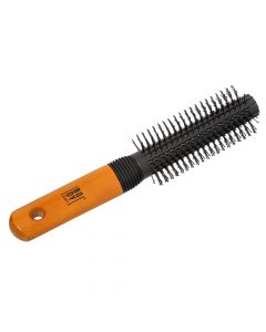 Hair brush for curly hair, wood, polypropylene and ABS plastic, 22 cm, black and brown, 1 piece