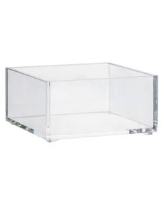 Cosmetic storage box, polystyrene, 9x9x4.8 cm, transparent, 1 piece