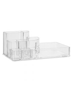 Cosmetic storage box, polystyrene, 22.3x12.7x7 cm, transparent, 1 piece