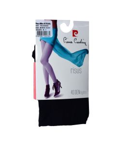 Pantyhose for women, Pierre Cardin, nylon and elastane, standard, black matte, 1 pair