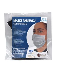 Maskë shumëpërdorimshe jo-mjekësore, pambuk, 24x14.5 cm, e bardhë dhe e zezë, 2 copë