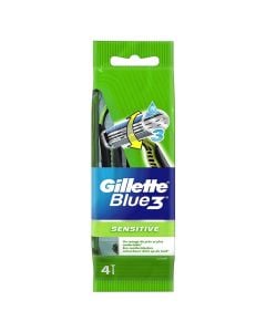 Brisk rroje njëpërdorimësh për meshkuj Blue 3, Gillette, plastikë dhe inoks, 21x7 cm, e gjelbër, 5 copë