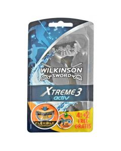 Brisk rroje njëpërdorimësh për meshkuj Extreme 3, Wilkinson Sword, plastikë dhe inoks, 19x10x5 cm, e zezë, 6 copë
