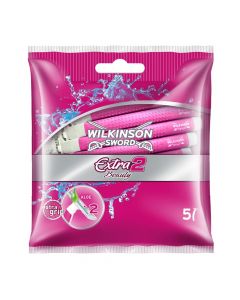 Brisk rroje njëpërdorimësh për femra Extra Beauty, Wilkinson Sword, plastikë dhe inoks, 14x15 cm, rozë, 5 copë