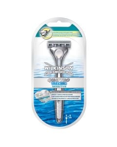Brisk rroje për meshkuj Quattro Titanium, Wilkinson Sword, plastikë dhe inoks, 20x10 cm, gri, 1 copë