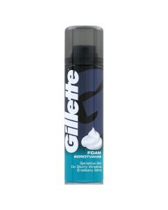 Shaving foam for sensitive skin, Gillette, plastic and metal, 300 ml, black and blue, 1 piece